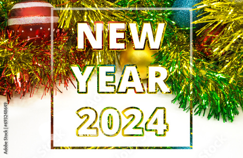 20124 Happy New Year colourful design background