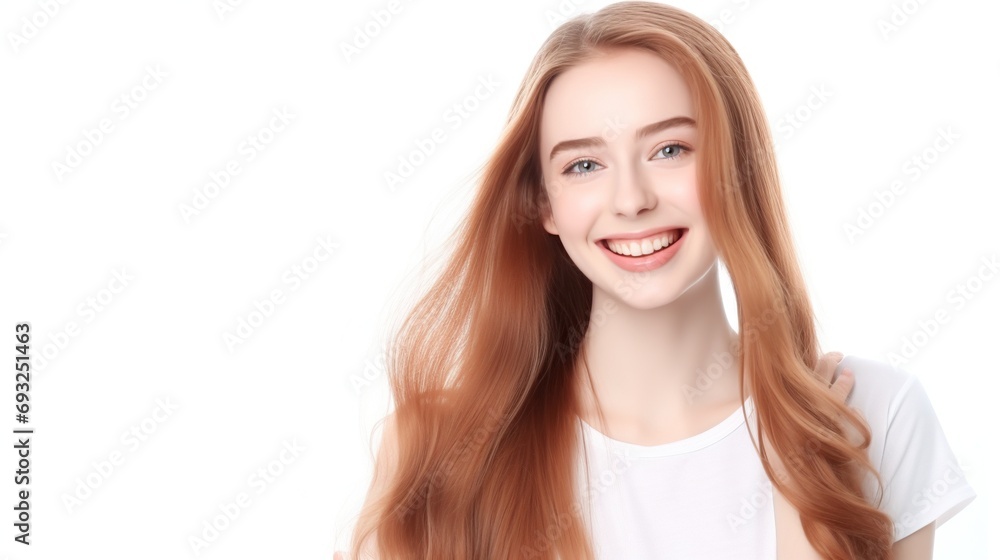 Portrait of an attractive young girl on white background Portrait of an attractive young girl on white background