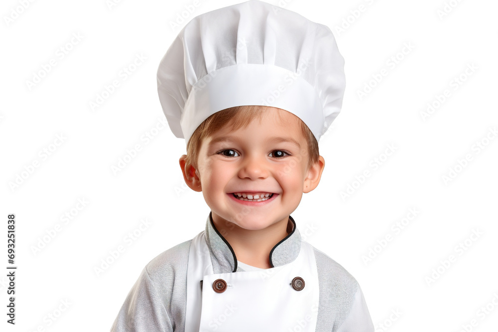 A Little boy in a chef suit on a transparent background PNG. Children's dream career A Little boy in a chef suit on a transparent background PNG. Children's dream career