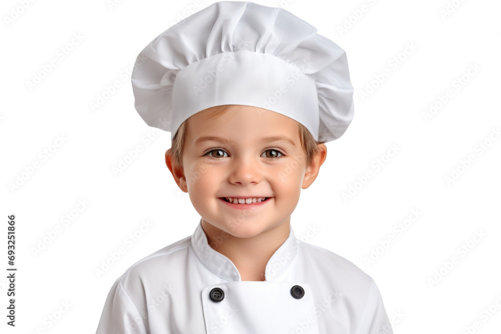 A Little boy in a chef suit on a transparent background PNG. Children's dream career A Little boy in a chef suit on a transparent background PNG. Children's dream career