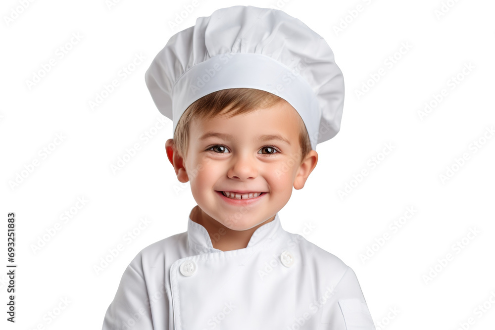 A Little boy in a chef suit on a transparent background PNG. Children's dream career A Little boy in a chef suit on a transparent background PNG. Children's dream career