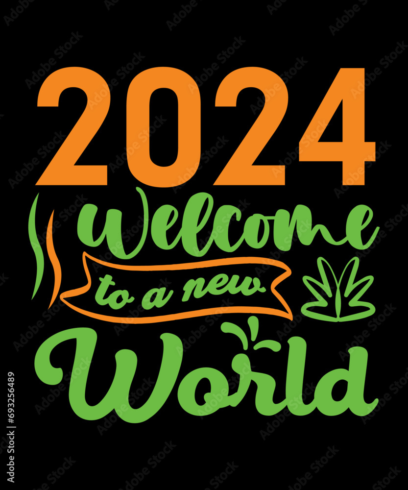 New year 2024 lettering design.