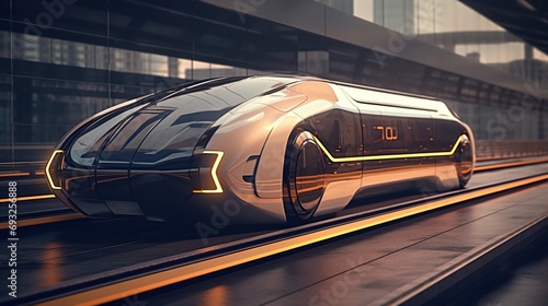 Futuristic means of transportation, fast moving and eco friendly without any pollution  photo