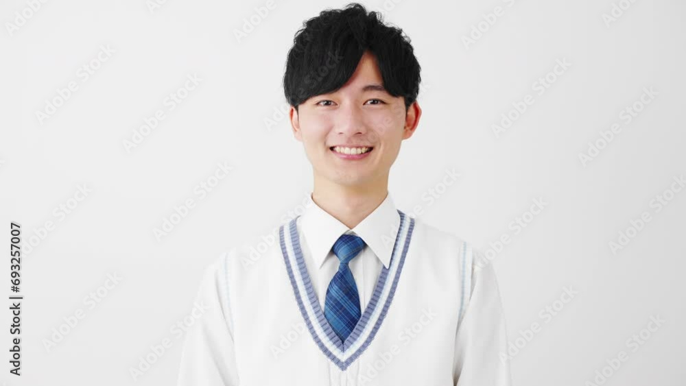 学生服を着ている若い男性　学生イメージ