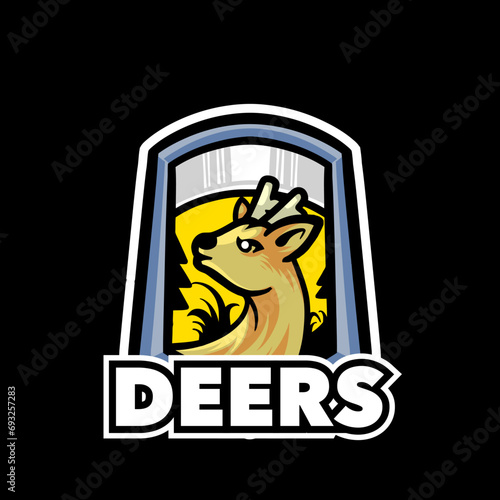 Deer badge symbol emblem logo template 