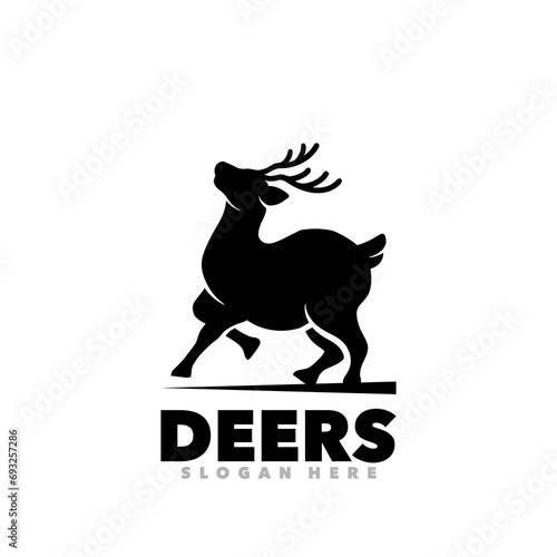Deer silhouette design logo symbol icon