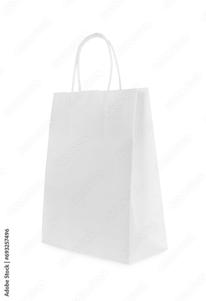 One light paper shopping bag isolated on white One light paper shopping bag isolated on white