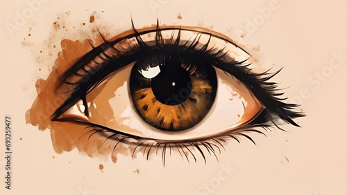 A person staring off into the distance with a distant look in their eyes. Psychology art concept. photo
