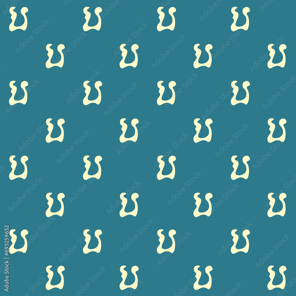 Abstract Melted Letter U Vector Seamless Pattern	