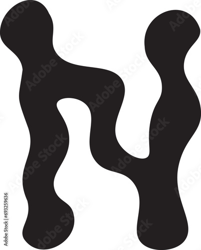 Melted Letter N Vector Icon Illustration