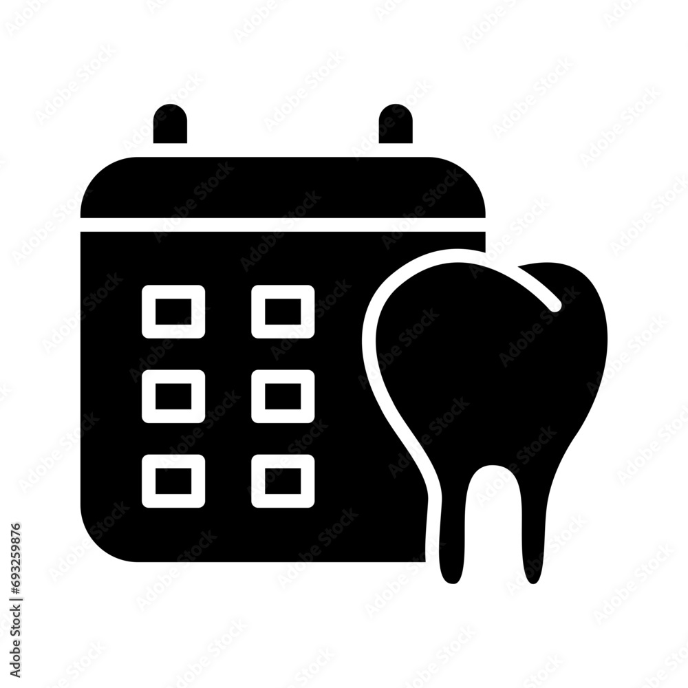 Dental care schedule calendar. Dental health care icon Dental care schedule calendar. Dental health care icon