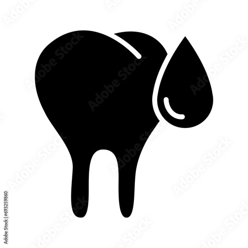 Bleeding tooth icon. Dental health care icon