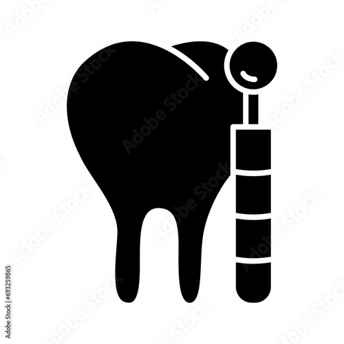 Teeth and mouth mirror. Equipment for caring for dental and oral health. Dental health care icon