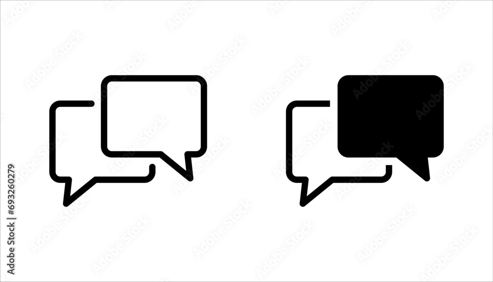 Comment icon. Chat in trendy flat design. Speech Bubble icon, vector illustration on white background Comment icon. Chat in trendy flat design. Speech Bubble icon, vector illustration on white background