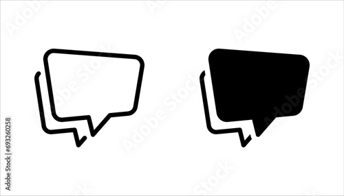Comment icon. Chat in trendy flat design. Speech Bubble icon, vector illustration on white background photo