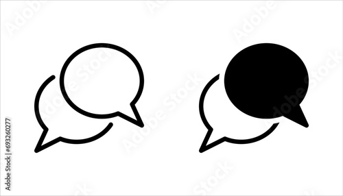 Chat and Speech Bubble icon set, vector logo template for many purpose. vector illustration on white background photo