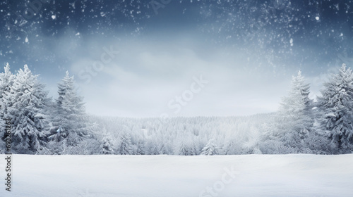 Winter background with copyspace. Generative AI. © BoszyArtis