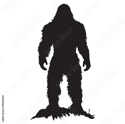 Bigfoot silhouettes Vector and bigfoot concept illustration