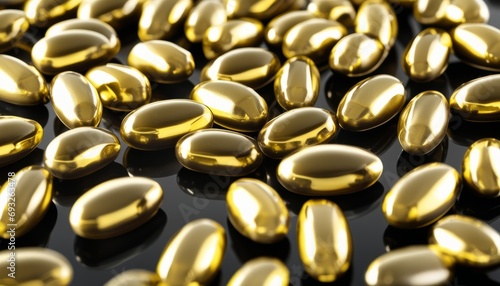 A bunch of gold colored pills