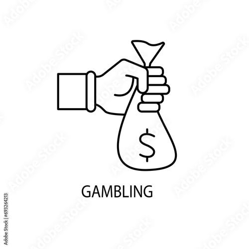 gambling concept line icon. Simple element illustration. gambling concept outline symbol design.