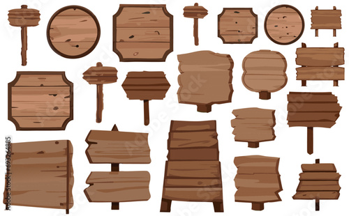 木製看板ベクターイラストセット