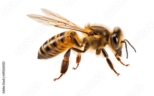 Graceful Dance of a Honey Bee Gathering Nectar Isolated on Transparent Background PNG. © Faizan