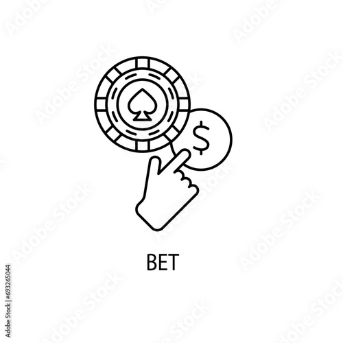 betting concept line icon. Simple element illustration. betting concept outline symbol design.