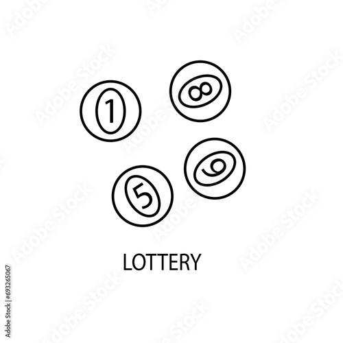 Lottery balls concept line icon. Simple element illustration. Lottery balls concept outline symbol design.