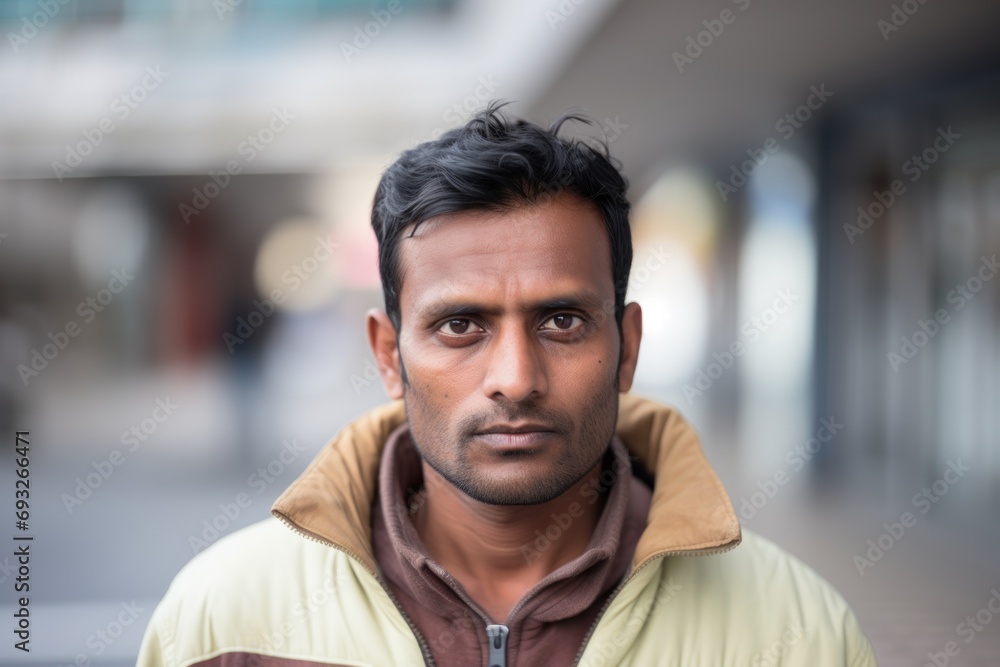 Obraz premium Man serious face portrait outdoor