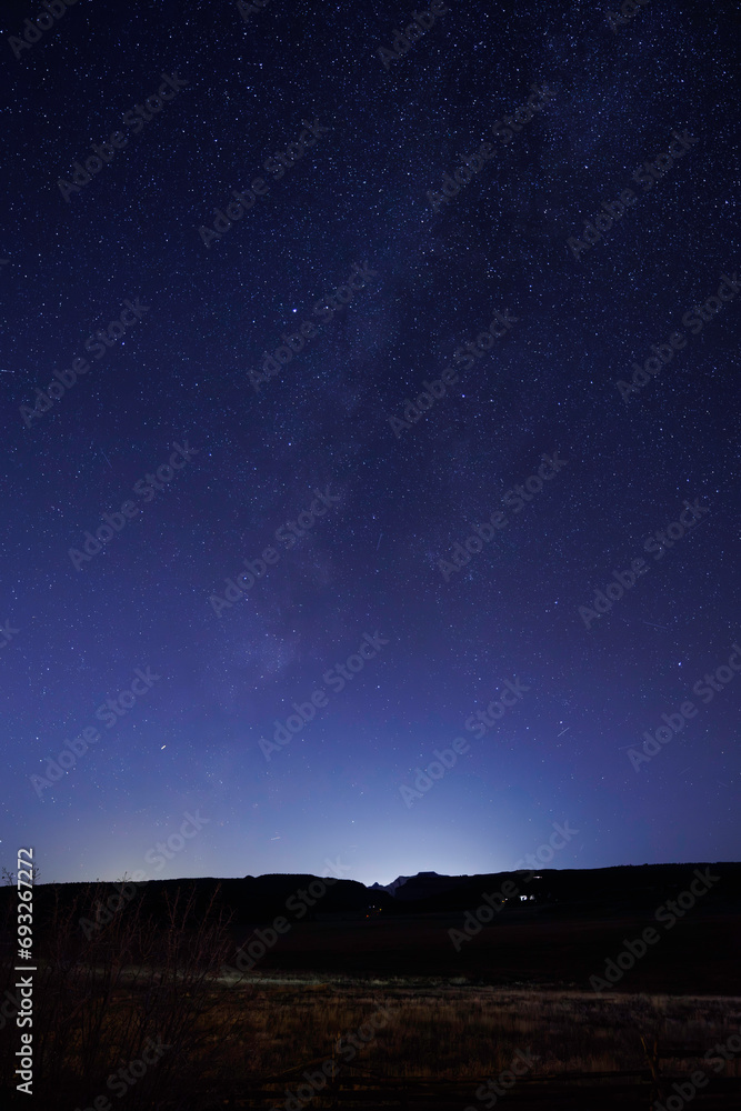 blue sky at sunset filled with stars near zion national park, utah blue sky at sunset filled with stars near zion national park, utah