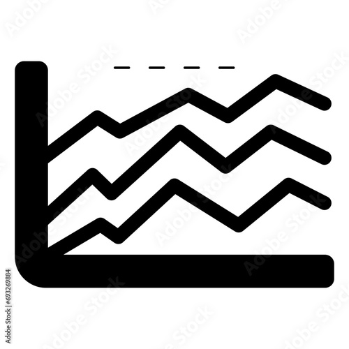 statistical line chart icon photo
