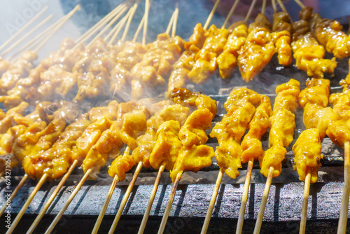 Chicken satay from Sipitang Sabah. Satay food so popular in Malaysia. photo