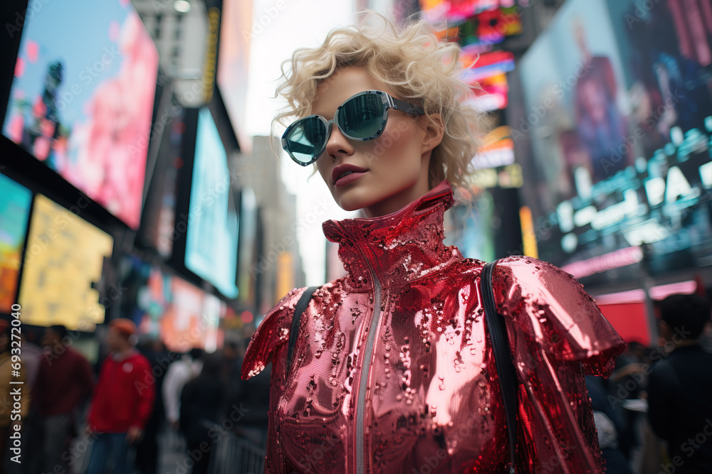 A bustling city street filled with holographic billboards and pedestrians in futuristic fashion. A bustling city street filled with holographic billboards and pedestrians in futuristic fashion.