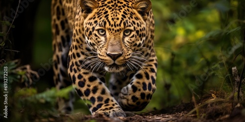 big cat, Panthera onca, moving stealthily through the untamed landscape