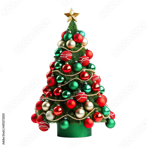 Festive Christmas Tree Branch with Ornaments