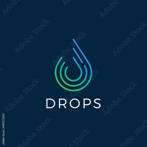 Modern drop logo design 