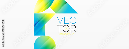 Serene gradient template. Circles and triangles mingle in minimalist perfection. Gentle fusion of forms and hues creates balanced yet captivating backdrop, embodying modern sophistication