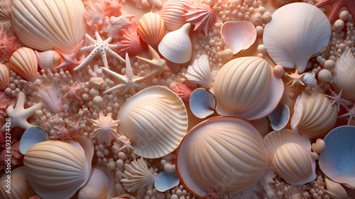 Serene Seashell Symphony background