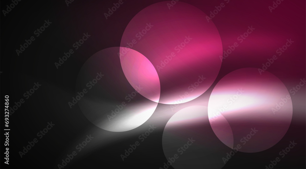 Obraz premium Shiny Light Neon Bubble Circles. Vector illustration For Wallpaper, Banner, Background, Card, Book Illustration, landing page