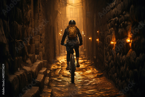Biking through the narrow alleys of the Old City.