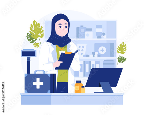 Doctor pharmacist in a pharmacy store