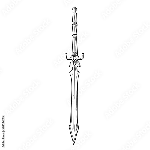 medieval sword handdrawn illustration