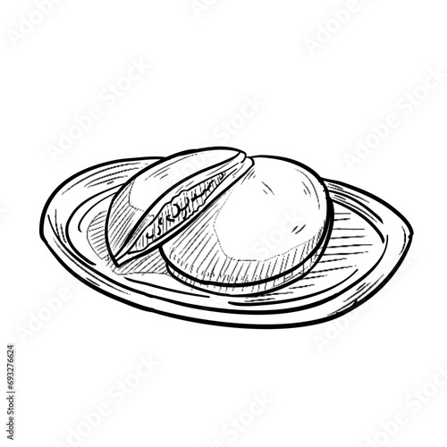 dorayaki handdrawn illustration