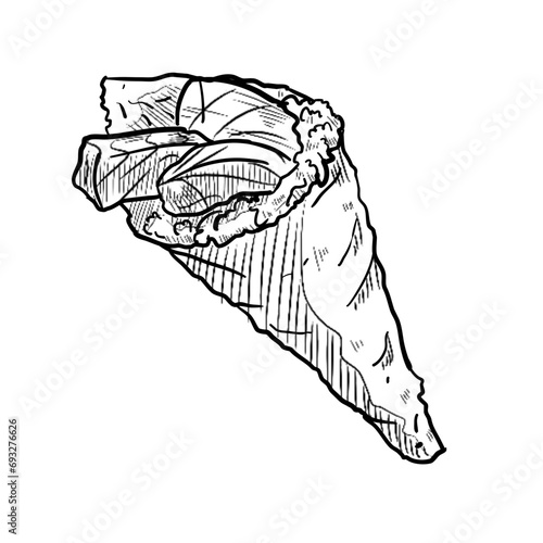 crepes cream handdrawn illustration