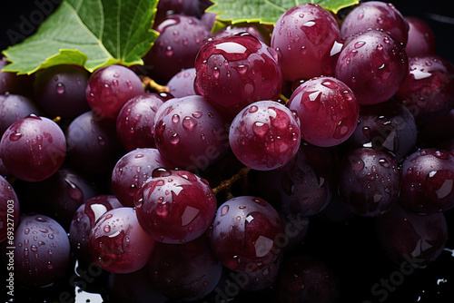Close-up of freshly picked grapes.