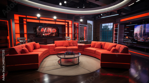 Professional television studio for production talk show or online shopping. photo