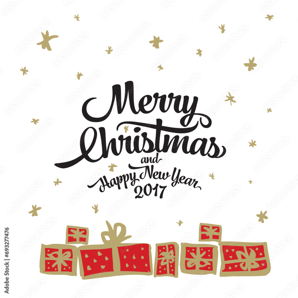 Fototapeta premium Christmas vector illustration. Christmas greeting card design