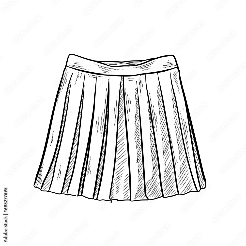 short skirt handdrawn illustration short skirt handdrawn illustration