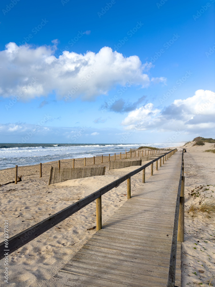 Wooden pathway leading to the beach