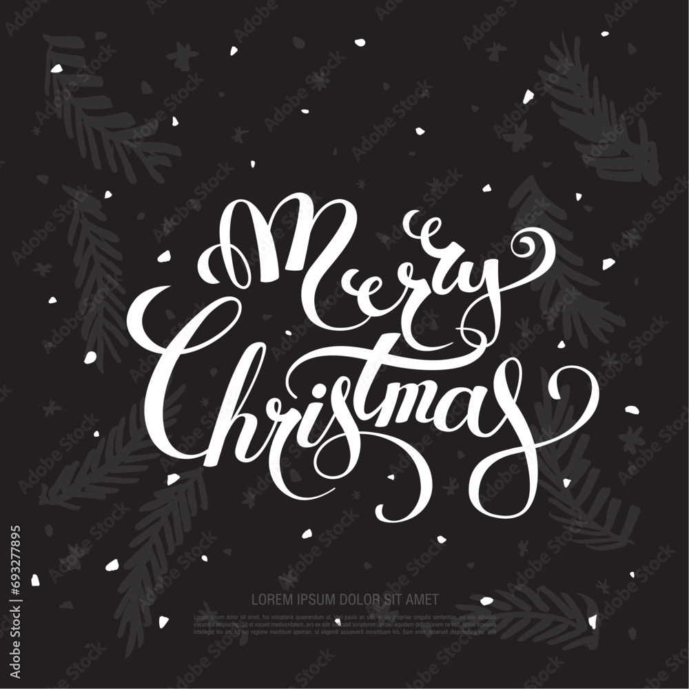 Fototapeta premium Christmas vector illustration. Christmas greeting card design
